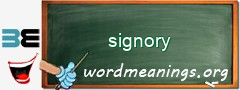 WordMeaning blackboard for signory